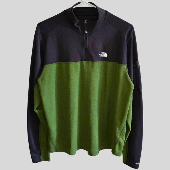 The North Face Flight Series Men’s M Tech Pullover VaporWick Green Gray 1/2 Zip - Picture 1 of 15
